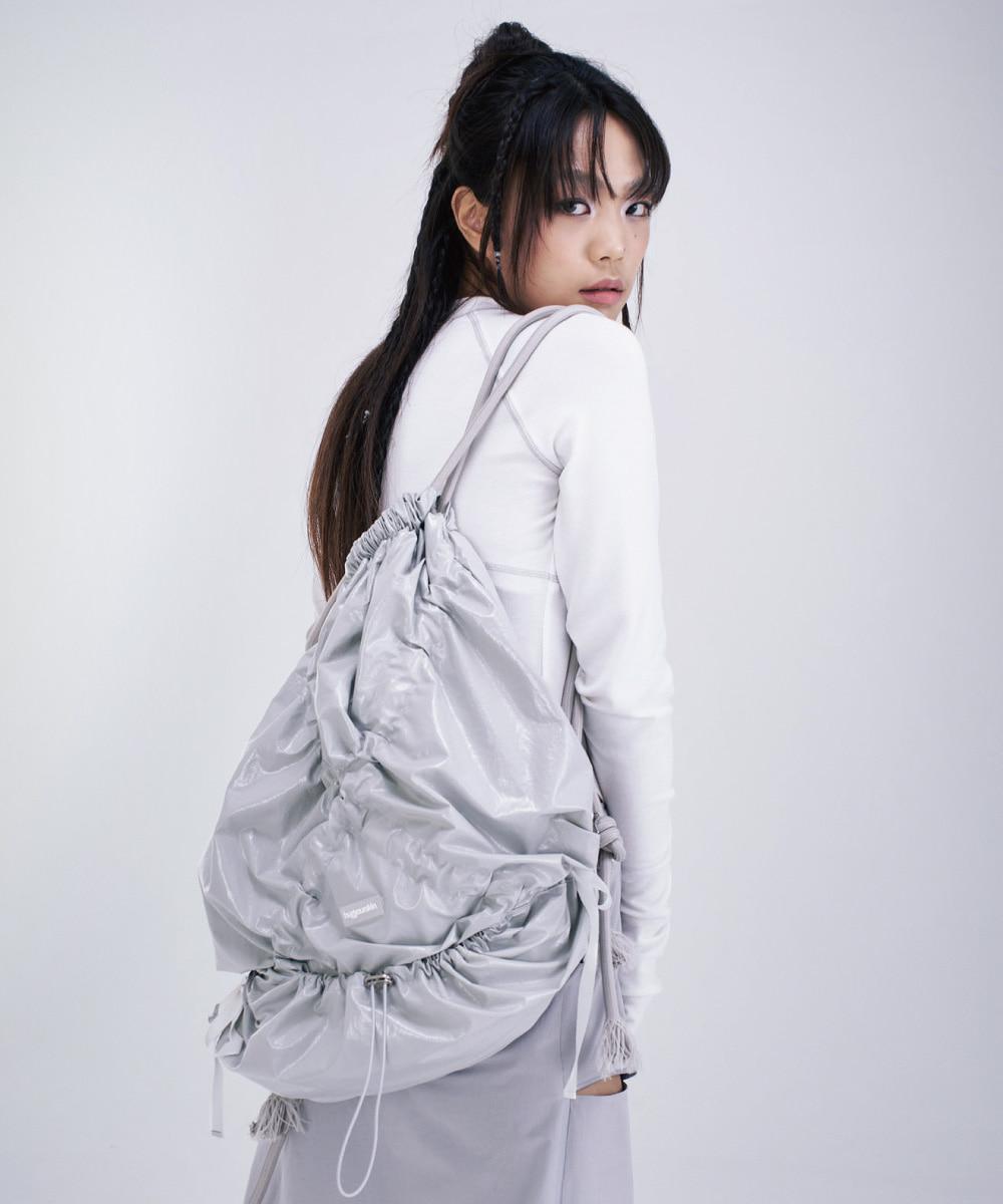 X shirring gym sack bag (Gray)