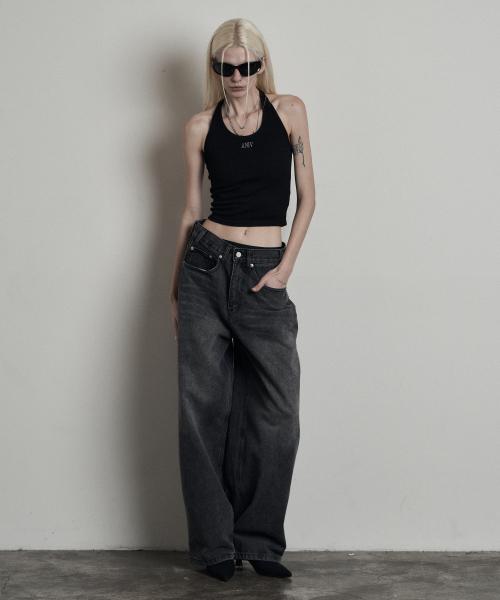 어니브(ANIV)  CAT BRUSH FADE WIDE DENIM PANTS RUSTY BLACK - 사이즈 & 후기 | 무신사