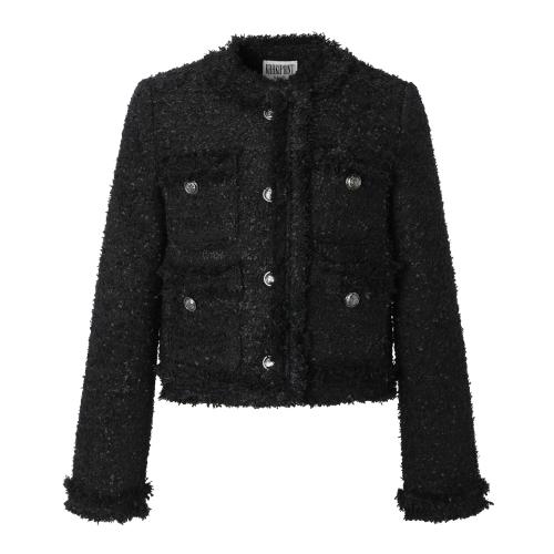 카키포인트(KHAKIPOINT)  Antique Crop Tweed Jacket (black) - 사이즈 & 후기 | 무신사