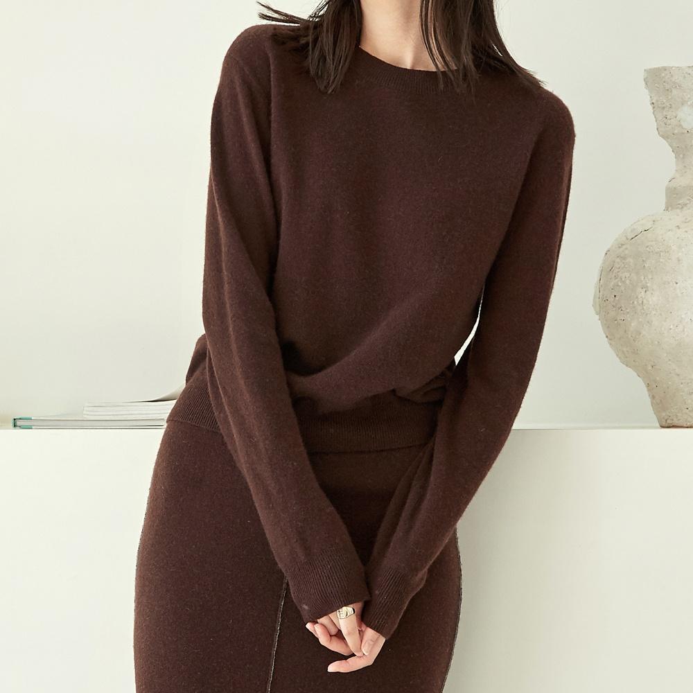 Basic R-neck Pullover Knit (3Color)