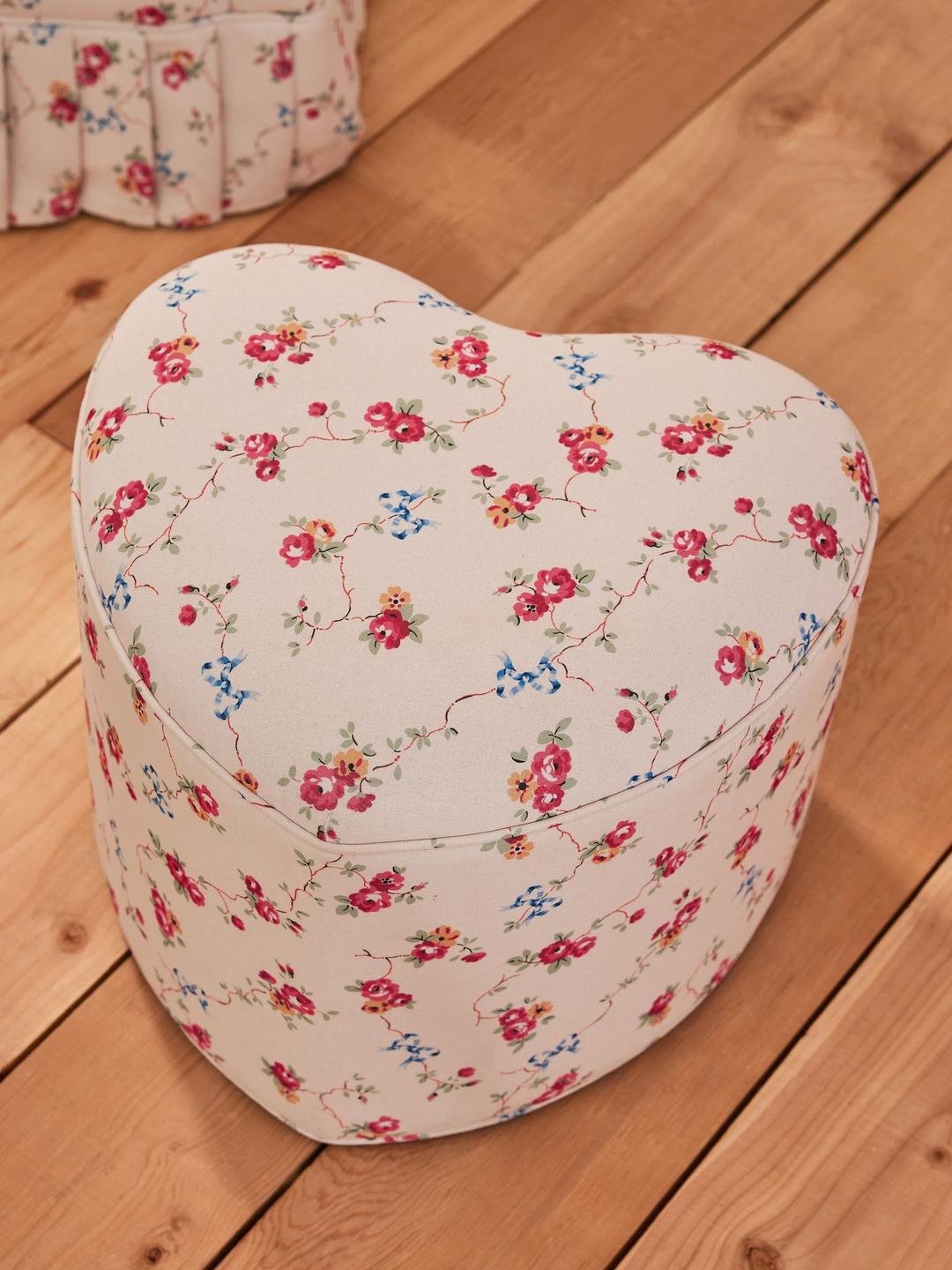 Cath Kidston Rose and Bows Cream Locket Heart Shaped Stool