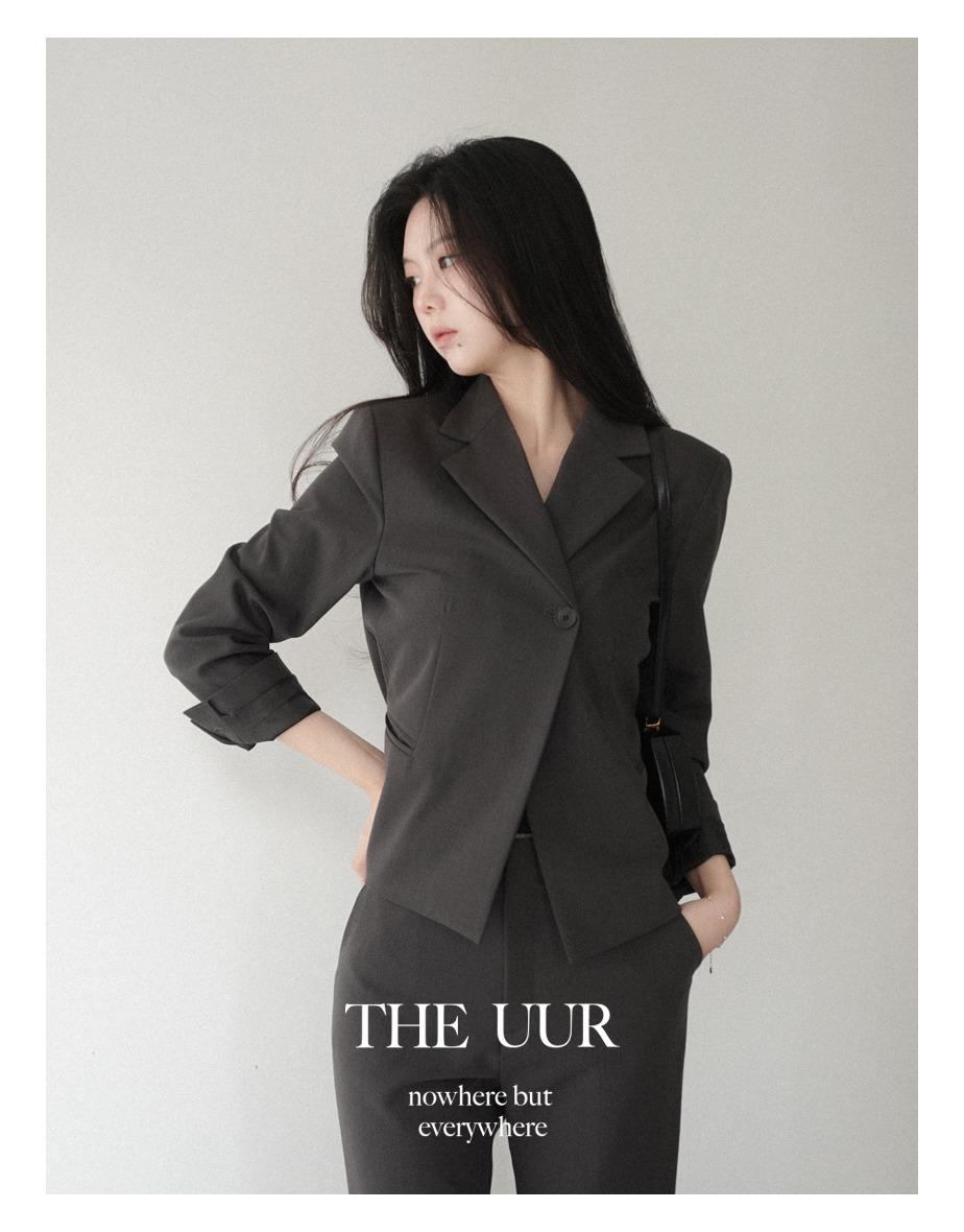 [일주일소요] [JK] uur New serif crop jacket [charcoal]