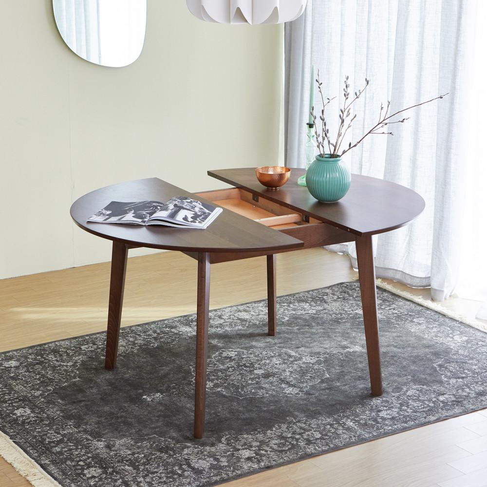 스칼렛 비치우드 원목 확장형 원형 테이블 식탁 (1200~1500)