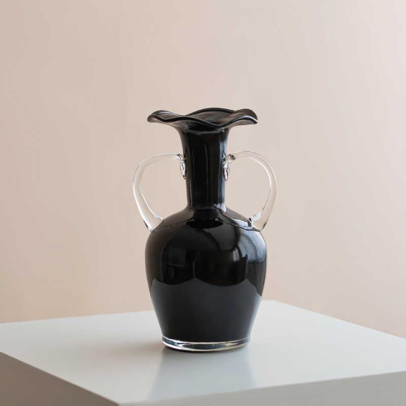 유럽 블랙 글라스 저그 수입 꽃병 화병 꽃화병 거실 매장 인테리어 장식품