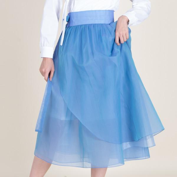 [skirt] 신비 하늘 꽃잎ver.  허리치마 K 랩스커트
