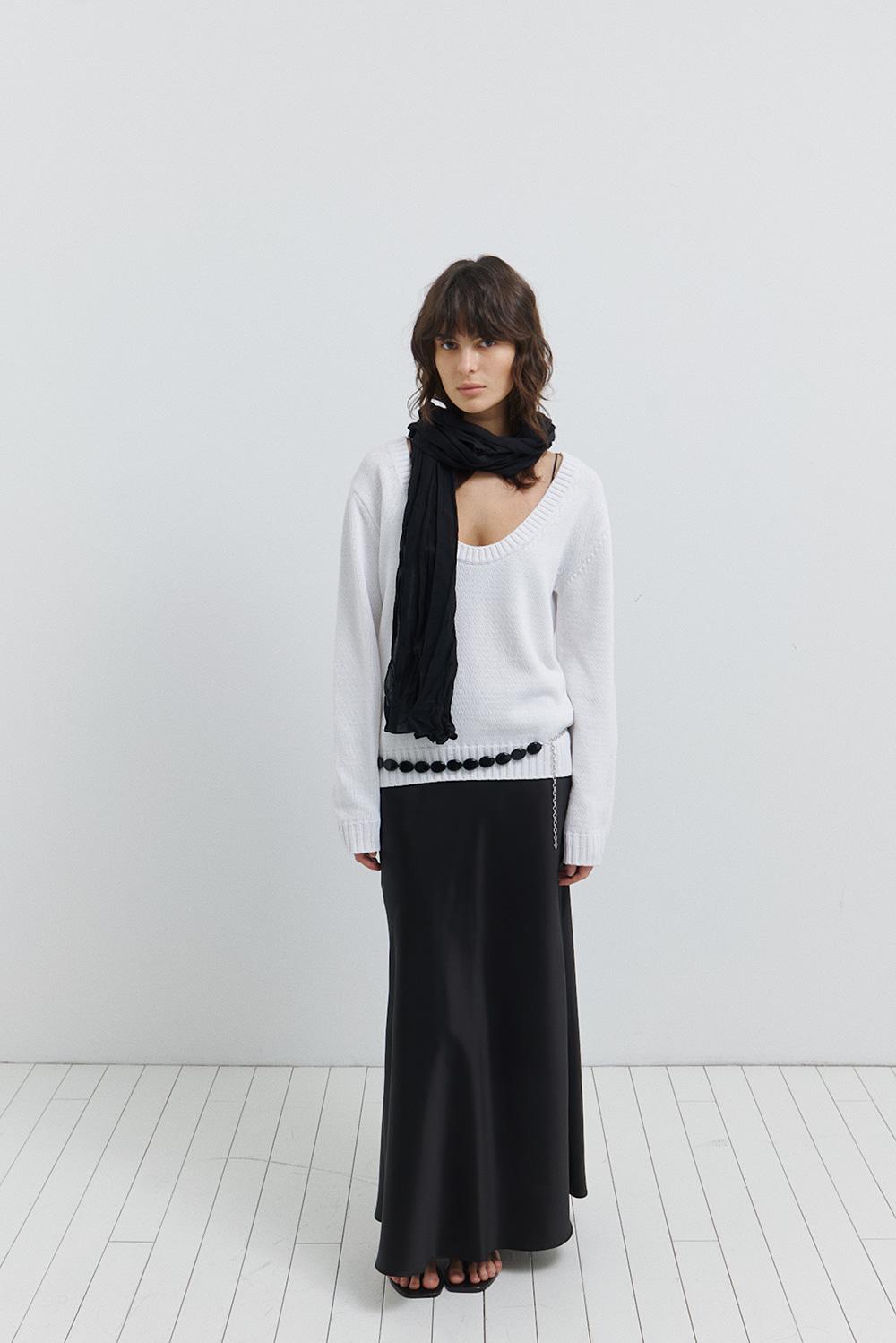 Oli Scoop-Neck Pullover in Clean White