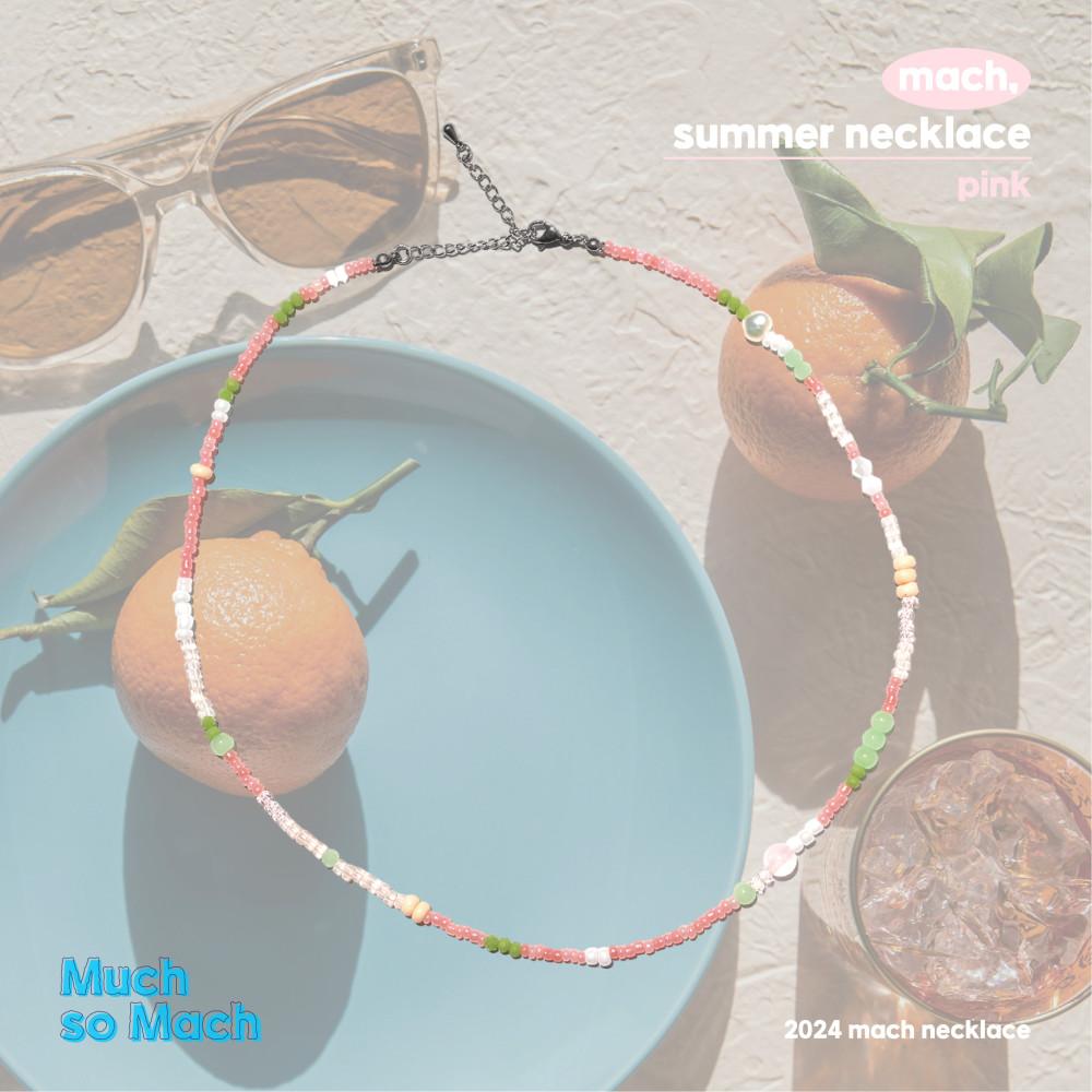 mach, summer necklace pink / 비즈목걸이, 여름목걸이