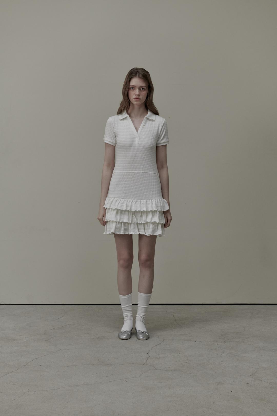 [레드벨벳 예리 착용] Logo embroidery pk cancan dress - White