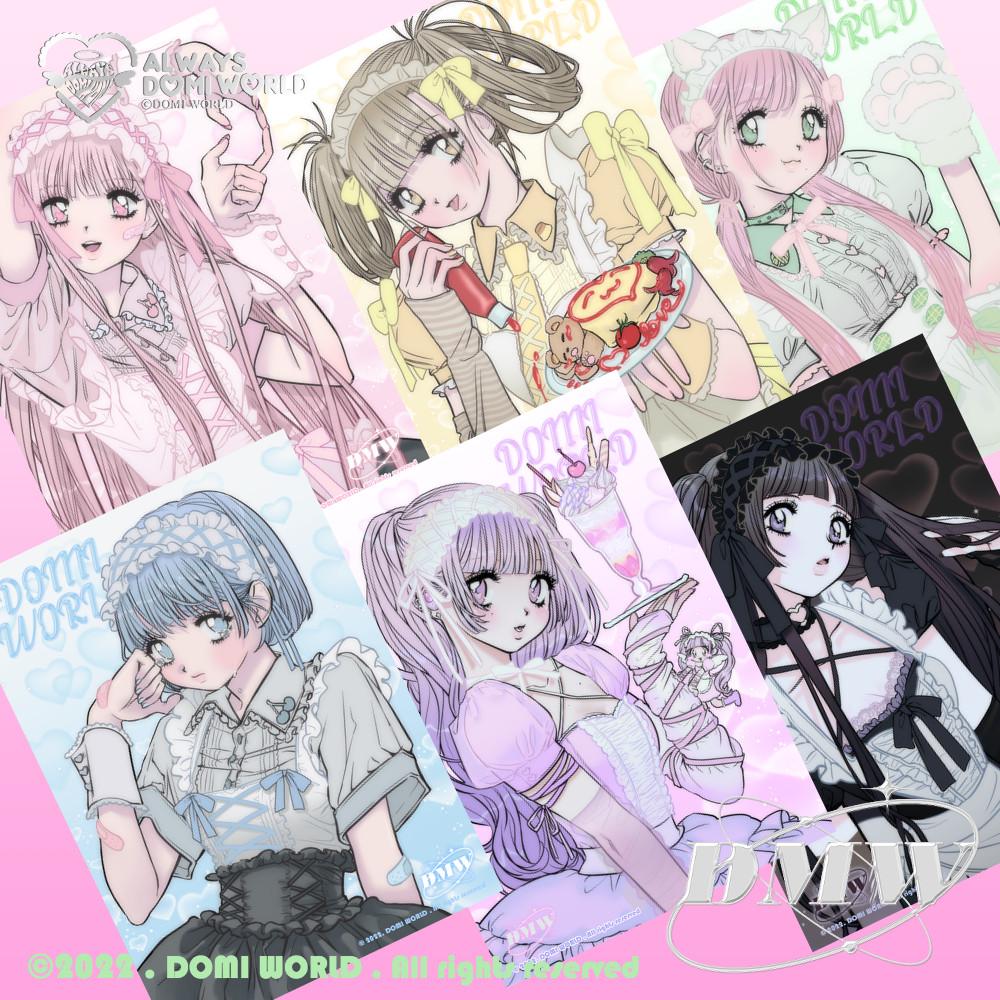 도미월드 6종메이드 하드엽서 6종 선택