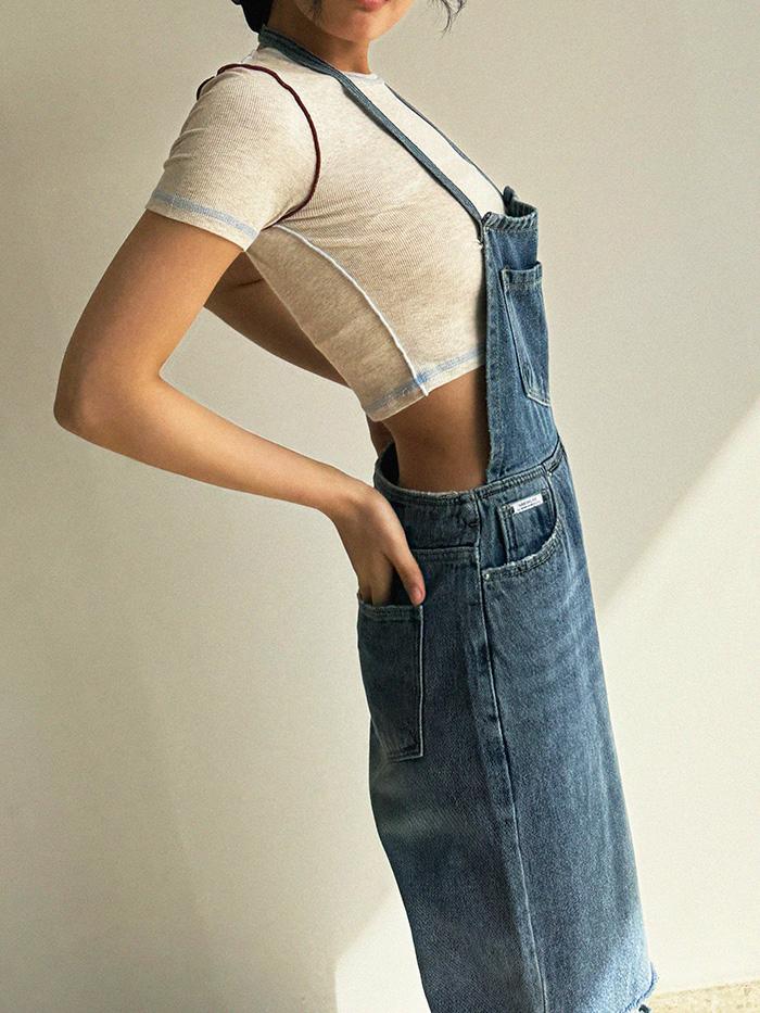 Halterneck Denim overalls