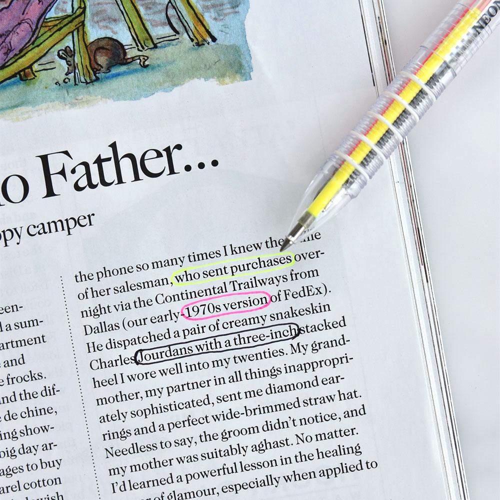 네온샤인펜 (형광/레드/블랙 3색 볼펜)