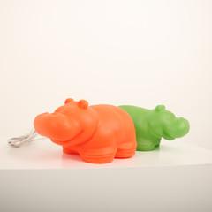HEICO red greeny hippopotamus table Lamp 2 Color 1980s