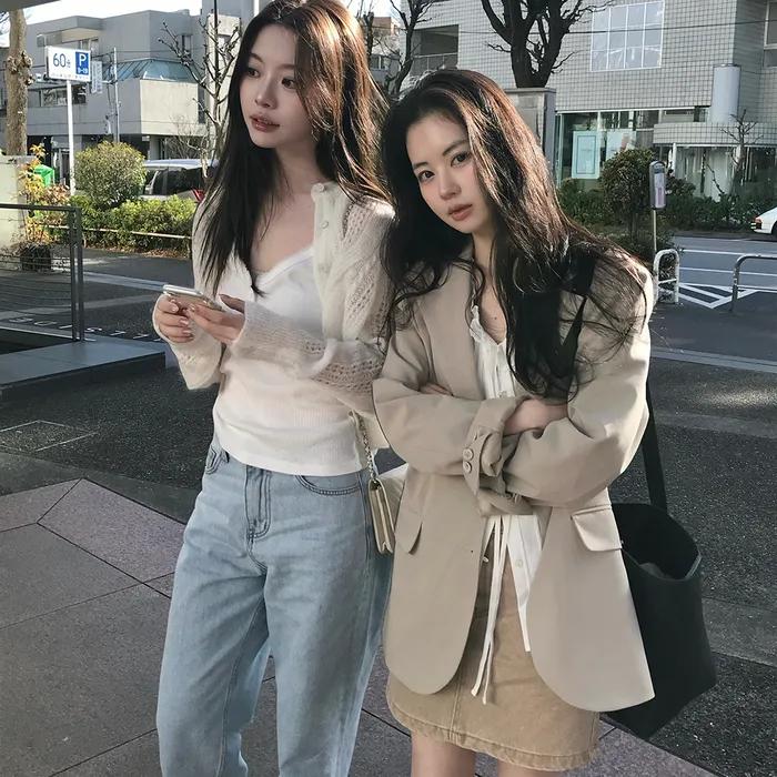 스프링 투버튼 블레이저 (matt beige)