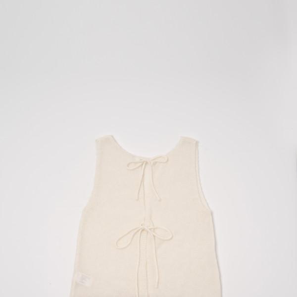 Back Ribbon Sleeveless Knit (Ivory)