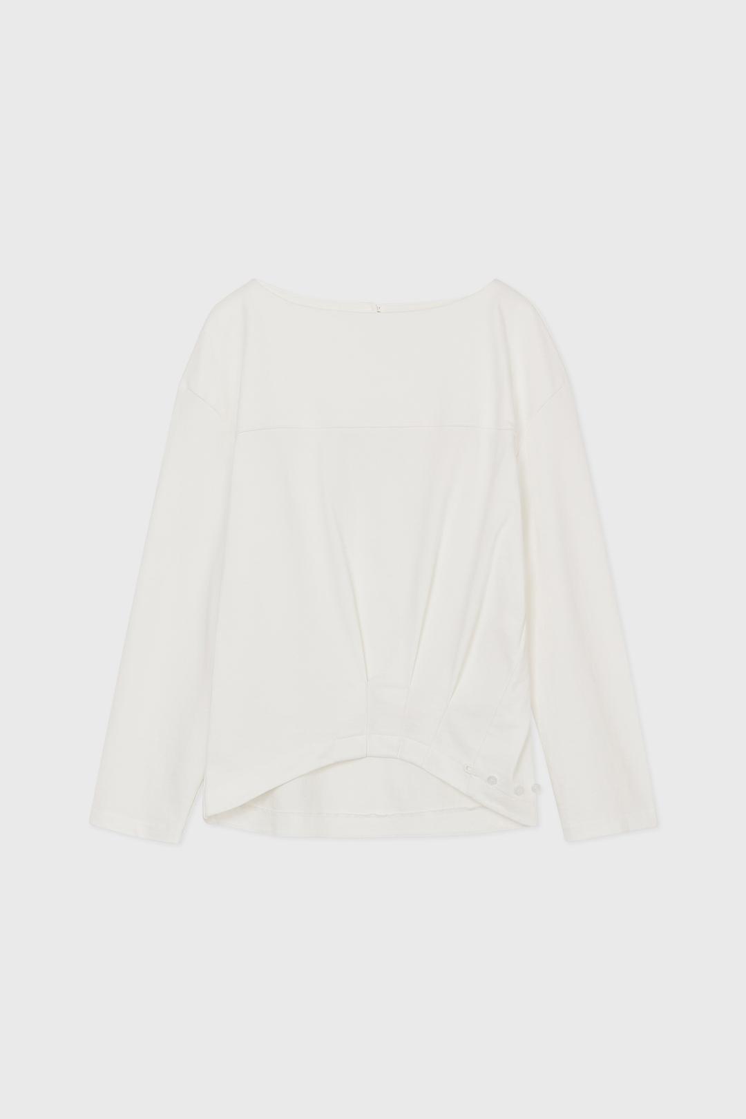 PINTUCK BOAT NECK TOP, (WHITE)