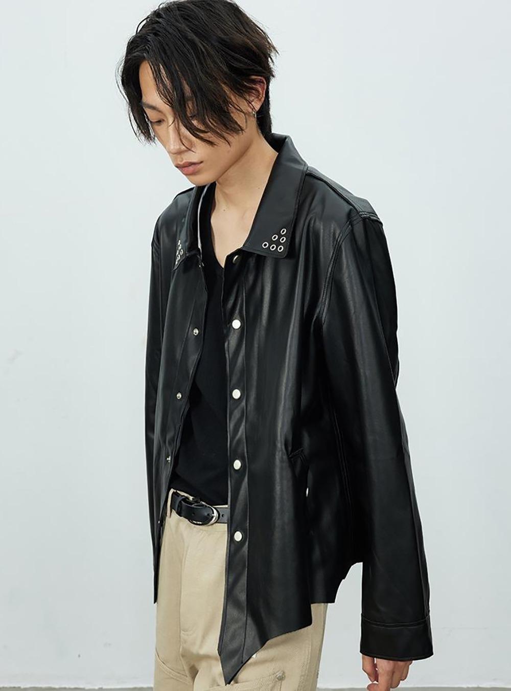 [DOCUMENT] Western PU Leather Jacket