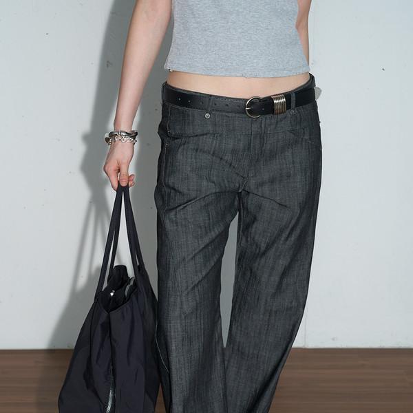 [5/11 순차 출고] Textured Light Bootcut Pants (Black/2size)