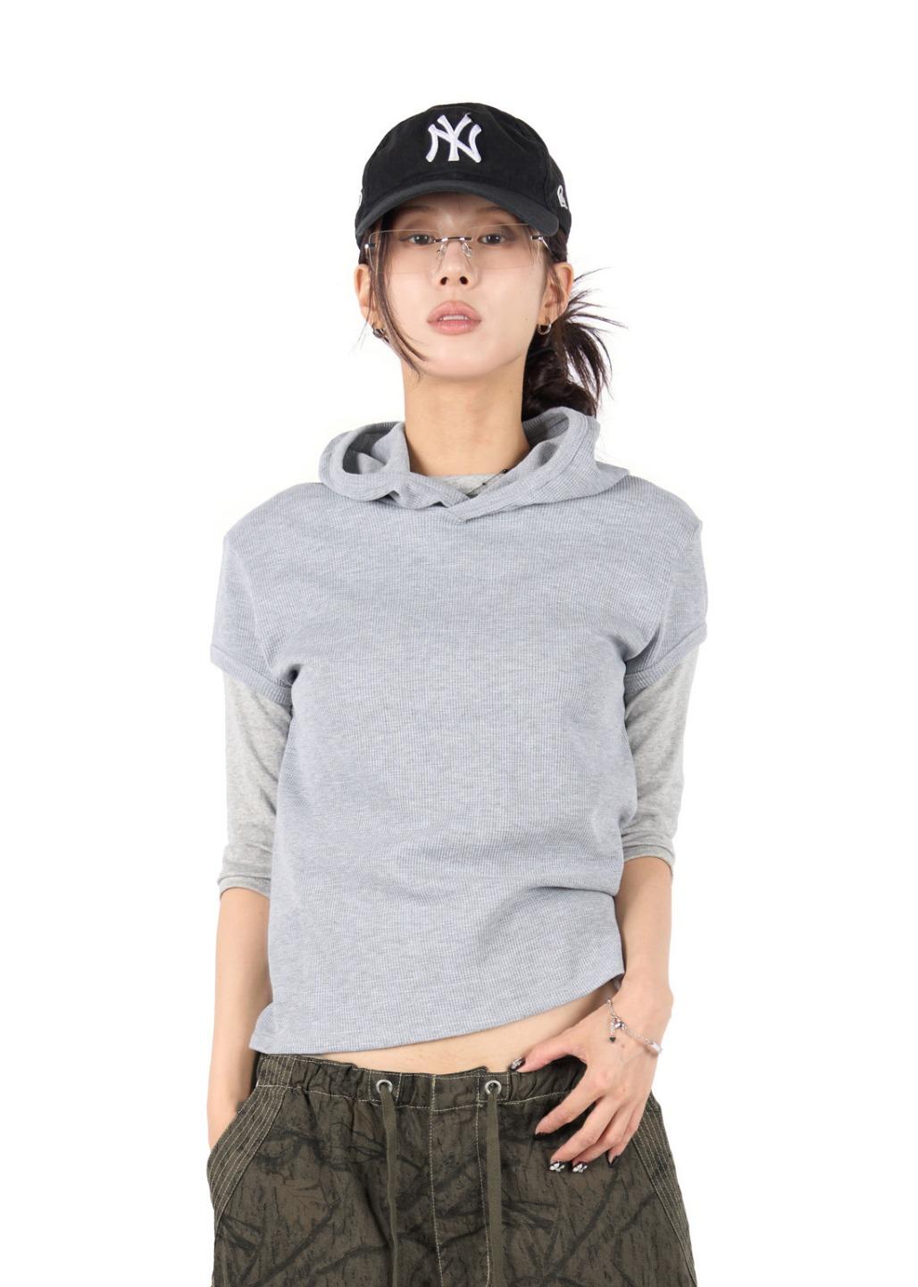 릿킴 WALF HALF SLEEVE HOOD TEE