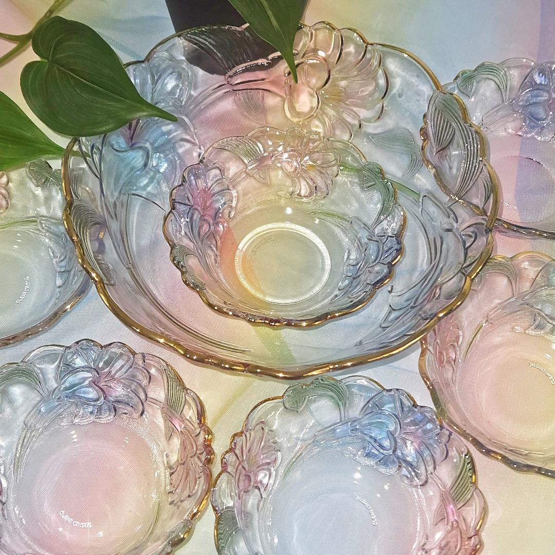 일본 컬러 크리스탈 나팔꽃 유리볼