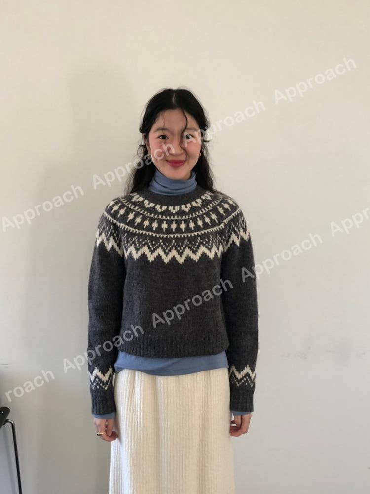 웨더 weather 노르딕 알파카 니트 3color