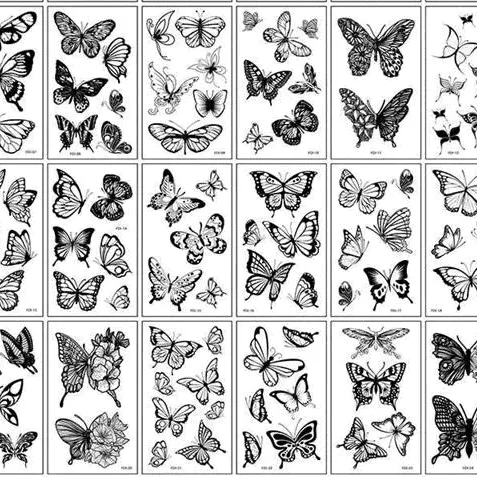 당일출고! 3장 나비 타투 스티커  할인중 키치 감성 타투 스티커 문신 인스타 감성