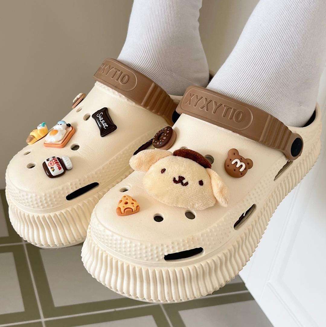 쫀득젤리 4cm 투톤 통굽 샌들 슬리퍼🍭