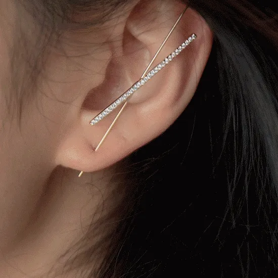 17종 슬림 포인트 연골 스틱 이어커프 귀 랩 크롤러 귀걸이