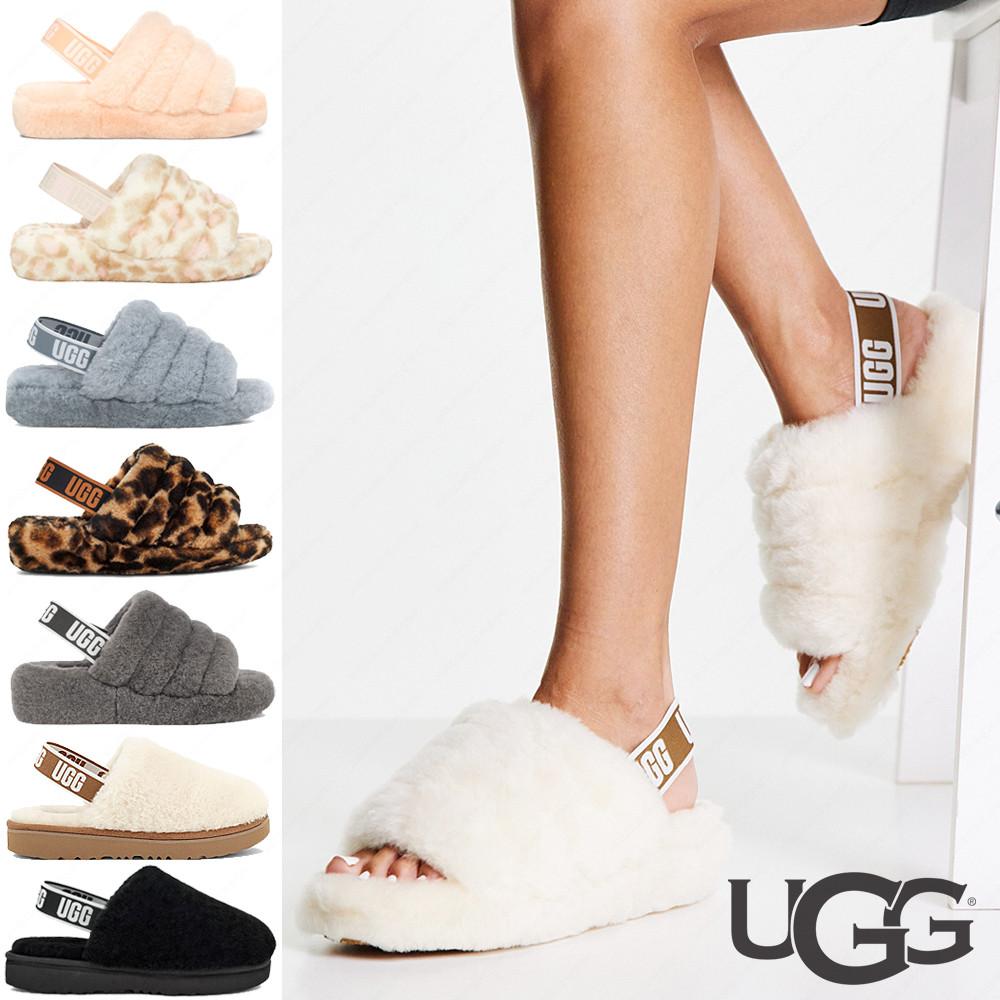 어그 플러프 예 슬라이드 여성 양털 퍼 겨울 슬리퍼 털슬리퍼 미국 어그 클로그 UGG