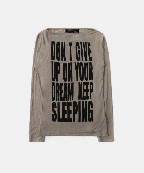 KEEP SLEEPING 보트넥 루즈핏 티 - 샌드