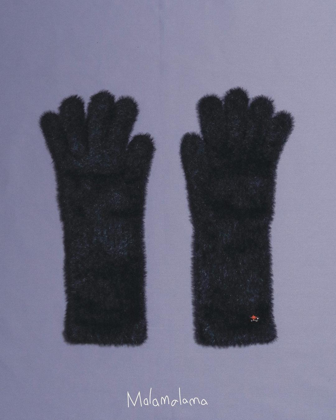 [Malamalama] Angora Gloves Basic - Black