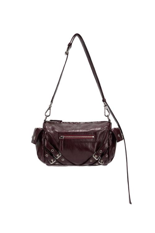 다이닛(DEINET)  STUD POCKET BAG IN BURGUNDY - 사이즈 & 후기 | 무신사