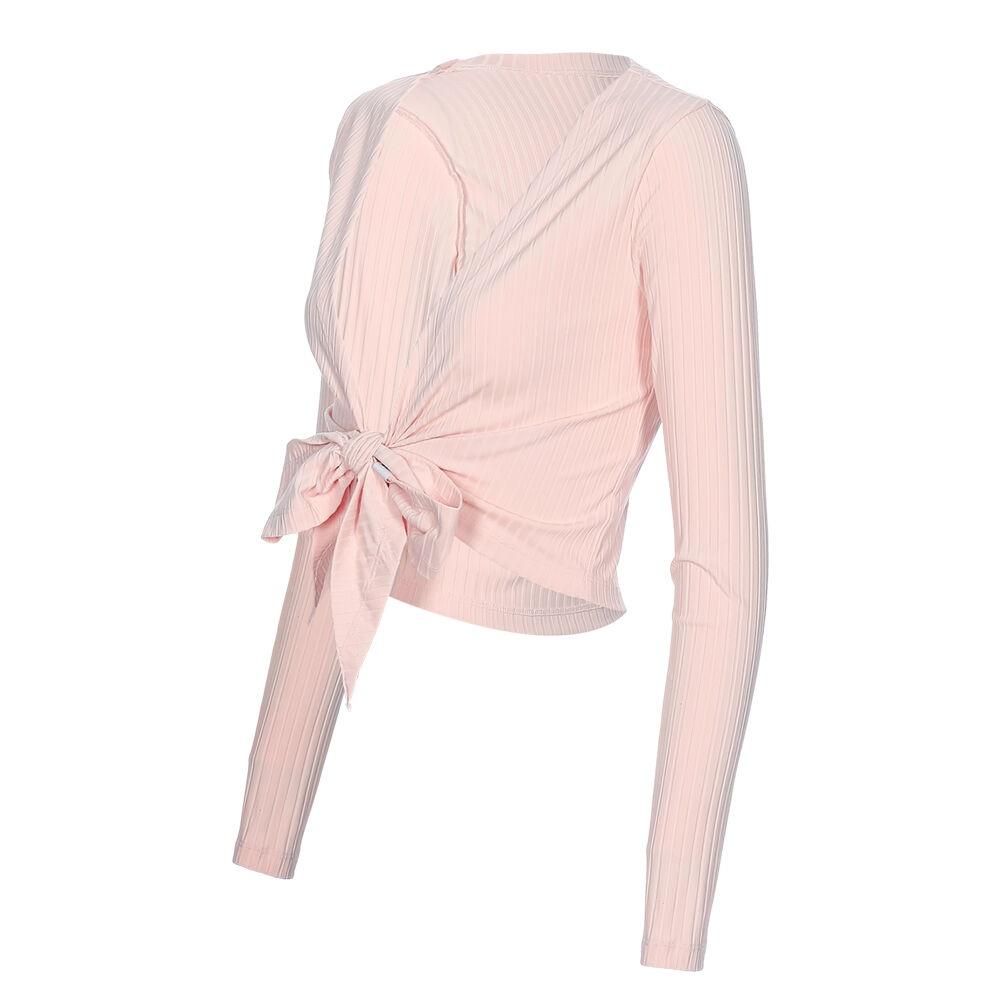 리브드 타이업 크롭탑_크리스탈로즈