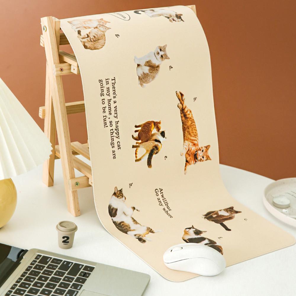 고양이 강아지 귀여운 가죽 데스크패드 마우스패드 책상매트