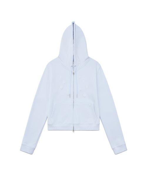 TCM dot hooded zip-up (sky blue)