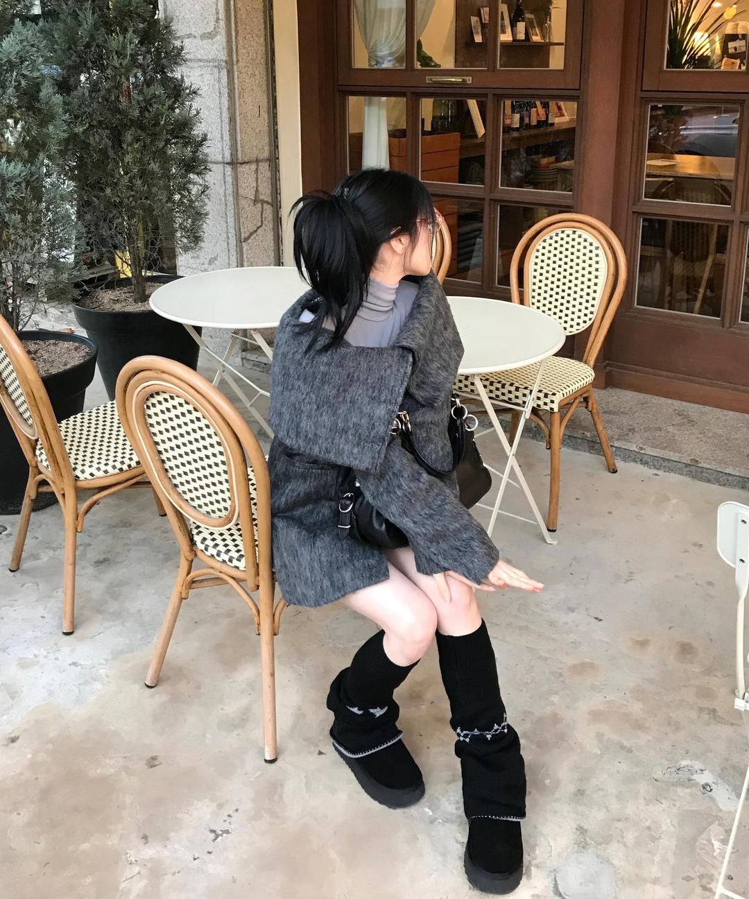 mohair off half-coat jaket