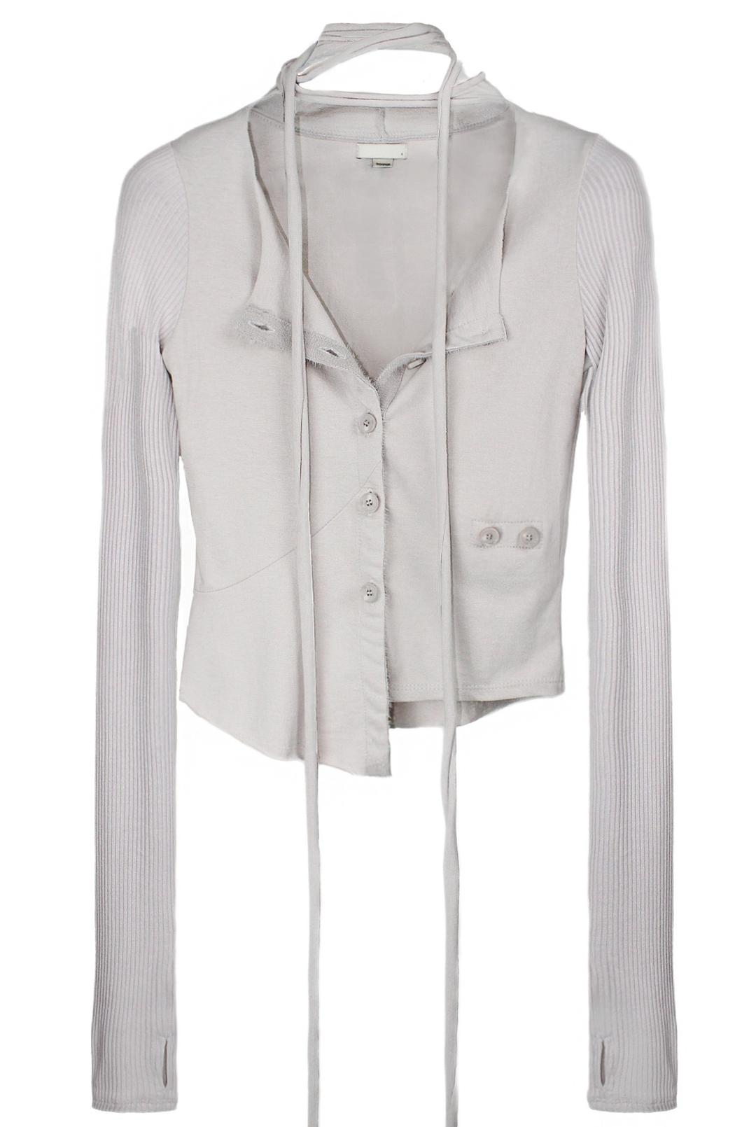 (11월 1일 발송) Muffler cardigan (Ash Pink)