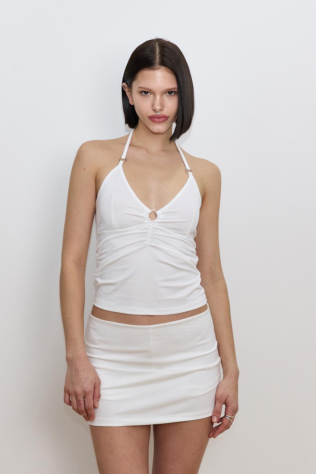 HALTER O-RING TANK TOP (WHITE)