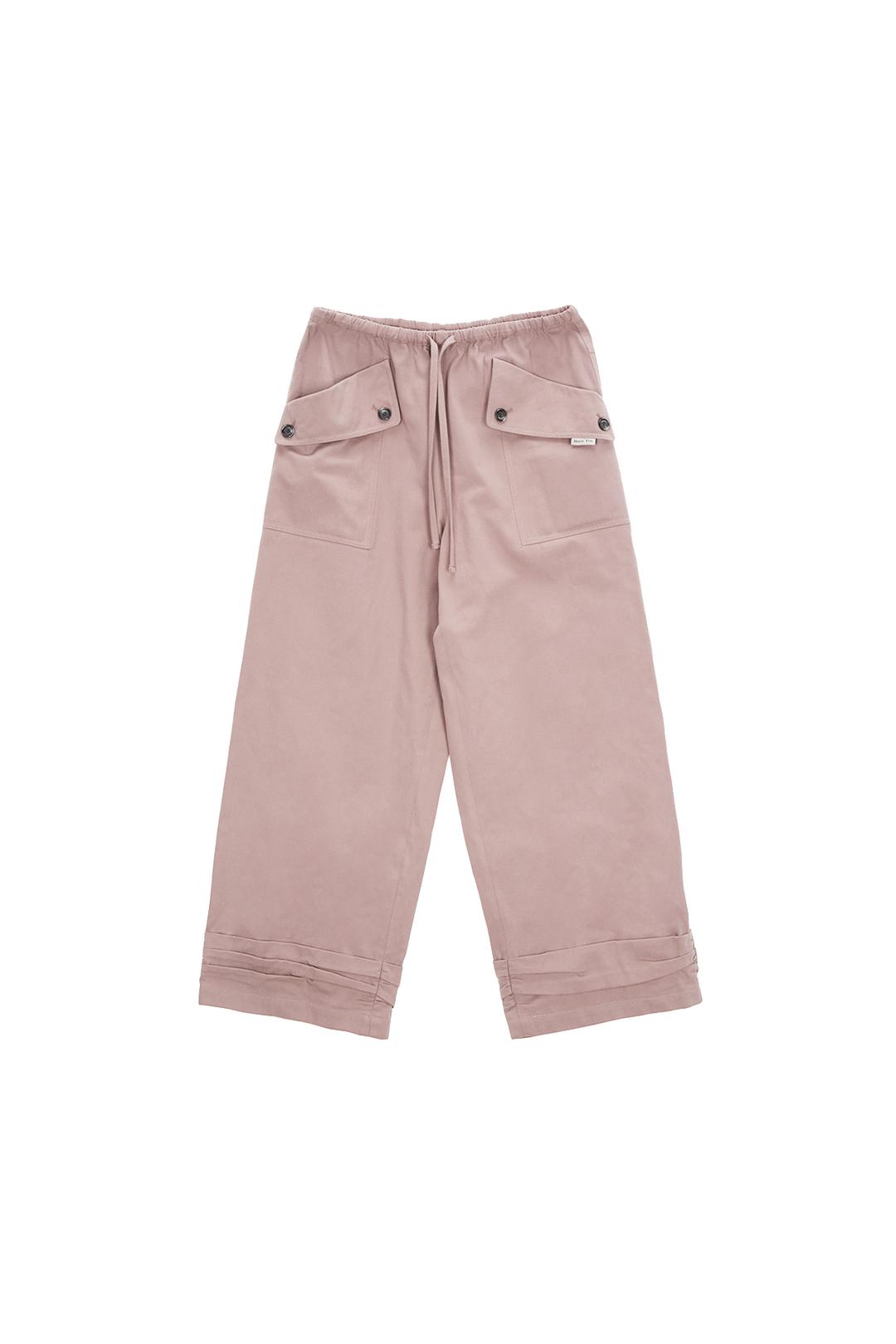 TURN UP BIG POCKET COTTON PANTS IN INDIAN PINK