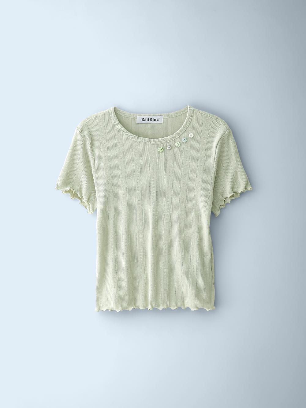 Buttons Baby Tee Green