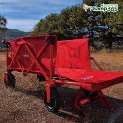 캠프365 NEW 파파웨건 스포츠 하이브리드 레드 뒷문확장형 접이식 캠핑 카트