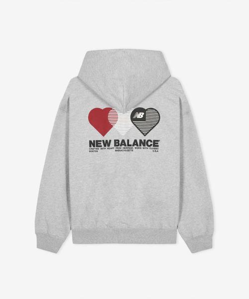 NBN0G2A033 / UNI NB 하트 그래픽 후드티 (GRAY)