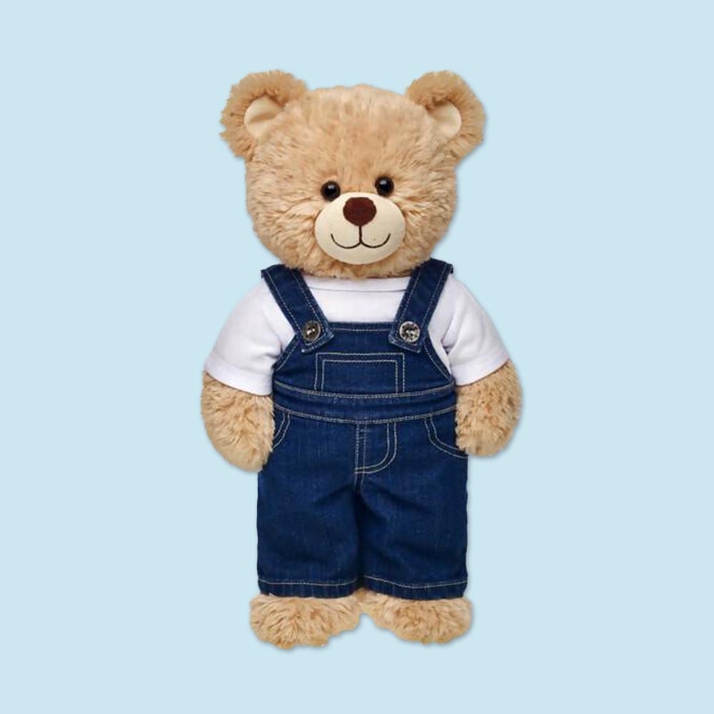 빌드어베어 데님 오버롤 멜빵바지 Build A Bear 워크샵 미국 곰인형 16인치 옷