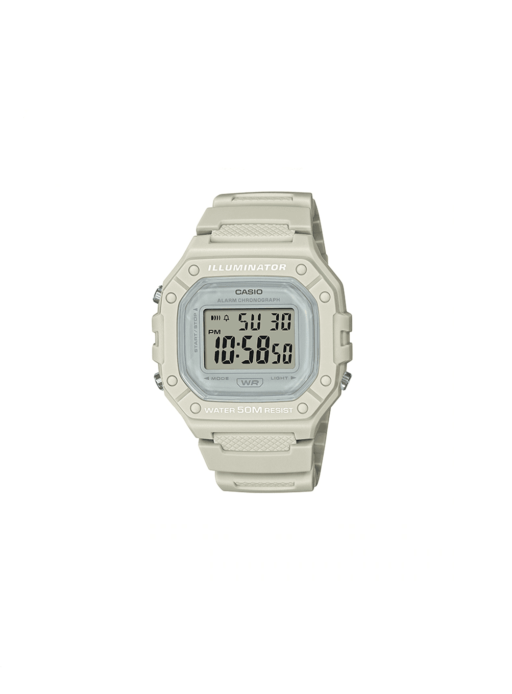 cream digital watch