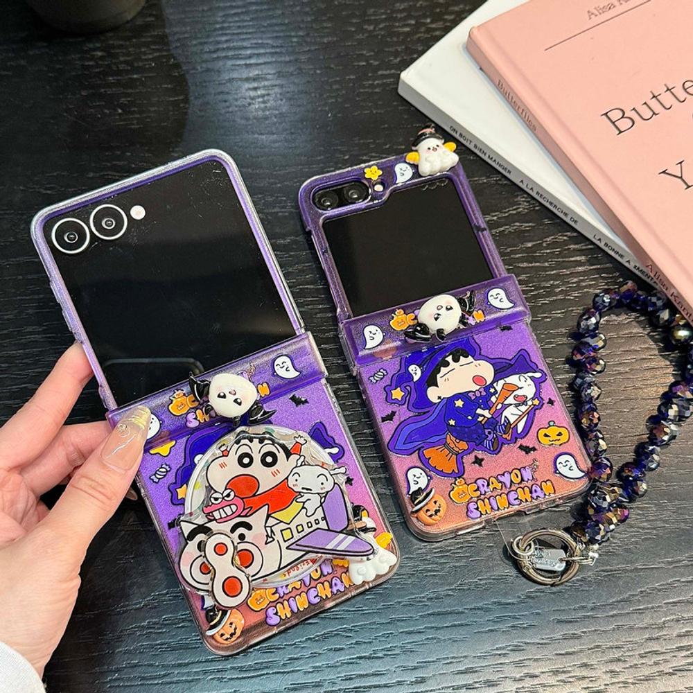 귀여운 부리 부리 짱구 갤럭시 Z플립7 스트랩 케이스