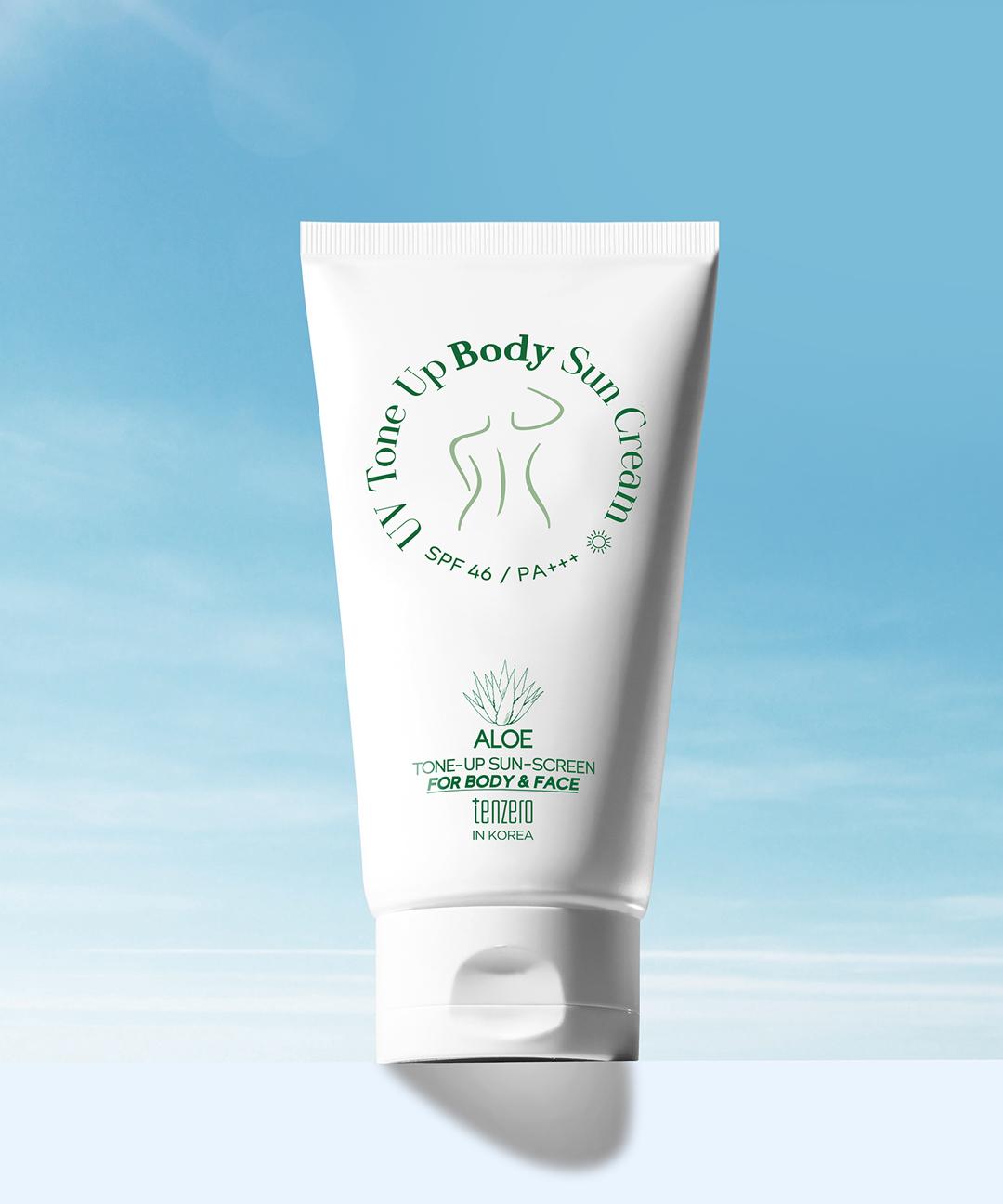 텐제로 [즉각 미백+톤업] 알로에 유브이 톤업 바디 선크림 (SPF46, PA+++)