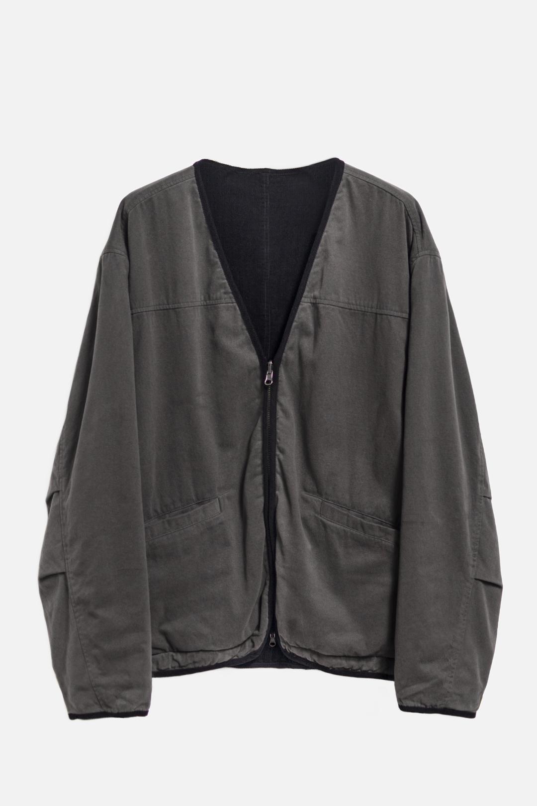 brushed corduroy reversible liner jacket - mud