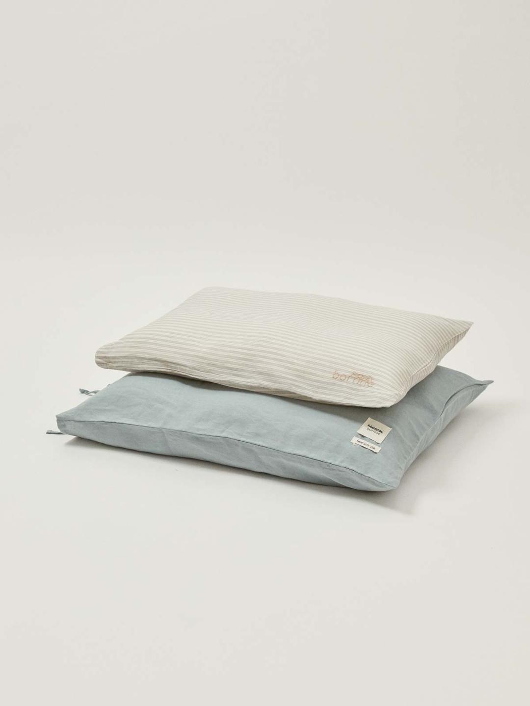 Linen String pillow cover_blue