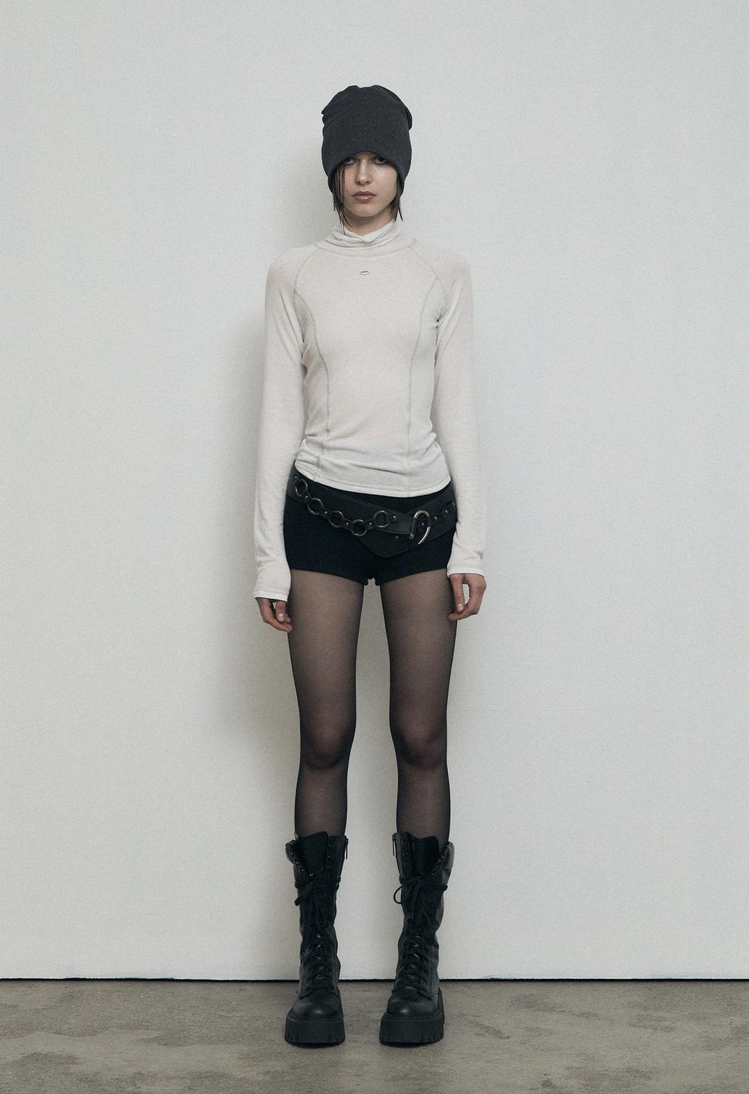 COZY RIBBED SHORTS, BLACK