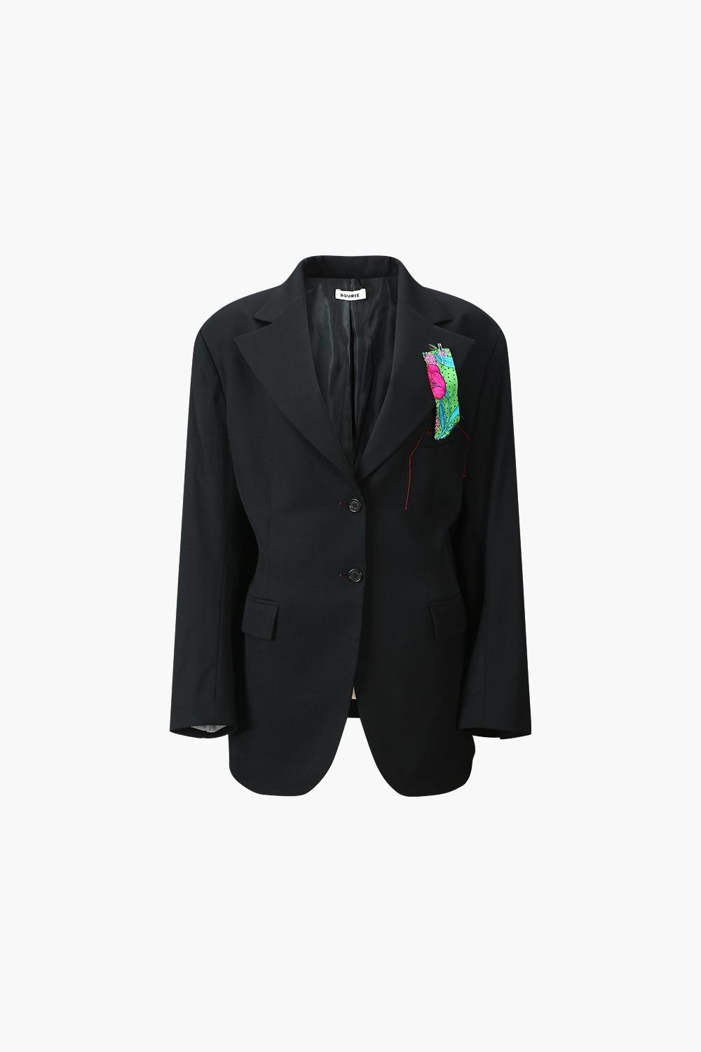 Back Pleats Jacket_Navy