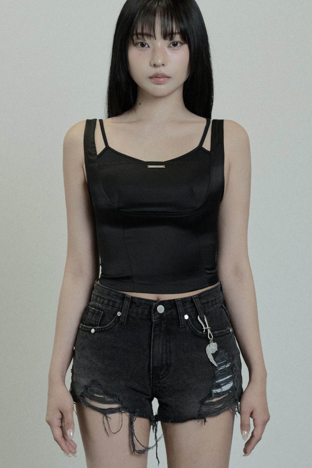 Baret Layered Tank Top (Black)